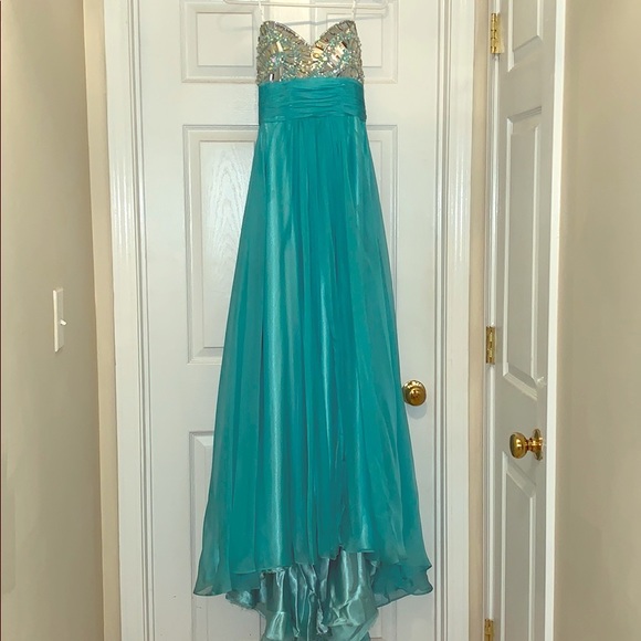 Turquoise blue bling PROM DRESS ✨💙 - Picture 2 of 4